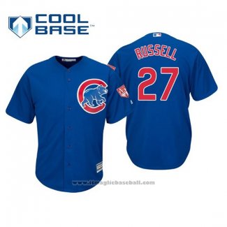 Maglia Baseball Uomo Chicago Cubs Addison Russell Cool Base Allenamento Primaverile 2019 Blu