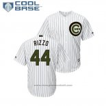 Maglia Baseball Uomo Chicago Cubs Anthony Rizzo 2018 Memorial Day Cool Base Bianco