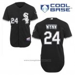 Maglia Baseball Uomo Chicago White Sox 24 Early Wynn Nero Alternato Cool Base