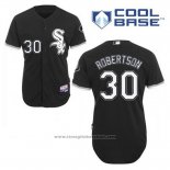 Maglia Baseball Uomo Chicago White Sox 30 David Robertson Nero Alternato Cool Base