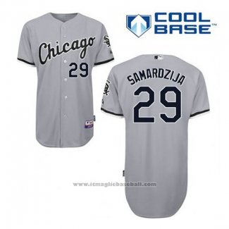 Maglia Baseball Uomo Chicago White Sox Jeff Samardzija 29 Grigio Cool Base