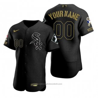 Maglia Baseball Uomo Chicago White Sox Personalizzate Nero 2021 Salute To Service