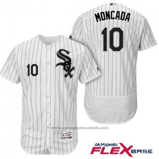 Maglia Baseball Uomo Chicago White Sox Yoan Moncada 10 Bianco Home Autentico Flex Base