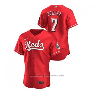 Maglia Baseball Uomo Cincinnati Reds Eugenio Suarez Autentico Alternato Rosso