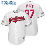 Maglia Baseball Uomo Cleveland Indians 2017 Postseason 37 Cody Allen Bianco Cool Base