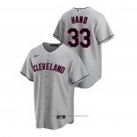 Maglia Baseball Uomo Cleveland Indians Brad Hand Road Replica Grigio