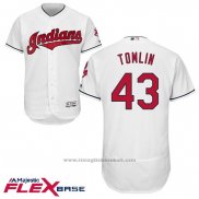 Maglia Baseball Uomo Cleveland Indians Josh Tomlin Bianco Home Flex Base