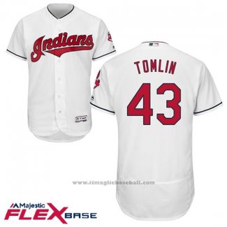 Maglia Baseball Uomo Cleveland Indians Josh Tomlin Bianco Home Flex Base