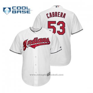 Maglia Baseball Uomo Cleveland Indians Melky Cabrera Cool Base Home Bianco