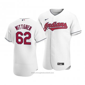 Maglia Baseball Uomo Cleveland Indians Nick Wittgren Autentico Primera Bianco