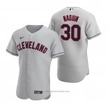 Maglia Baseball Uomo Cleveland Indians Tyler Naquin Autentico 2020 Road Grigio