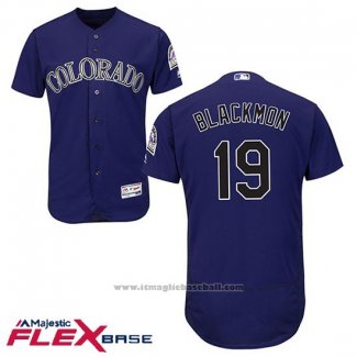 Maglia Baseball Uomo Colorado Rockies 19 Charlie Blackmon Viola Flex Base