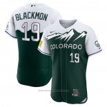 Maglia Baseball Uomo Colorado Rockies Charlie Blackmon 2022 City Connect Autentico Verde