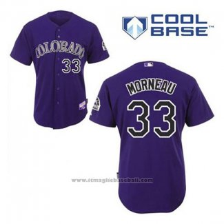 Maglia Baseball Uomo Colorado Rockies Justin Morneau 33 Viola Alternato Cool Base