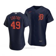 Maglia Baseball Uomo Detroit Tigers Willi Castro Autentico Alternato Blu