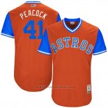 Maglia Baseball Uomo Houston Astros 2017 Little League World Series Brad Peacock Arancione