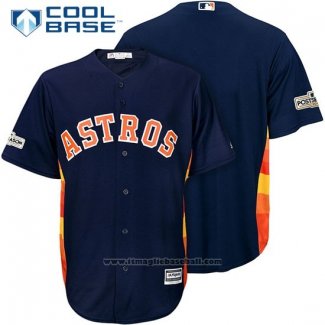 Maglia Baseball Uomo Houston Astros 2017 Postseason Blu Cool Base