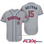 Maglia Baseball Uomo Houston Astros 2017 Stelle e Strisce Carlos Beltran Grigio Flex Base