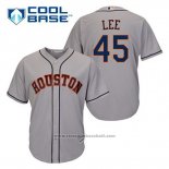 Maglia Baseball Uomo Houston Astros Carlos Lee 45 Grigio Cool Base