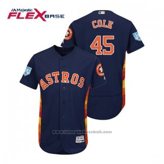 Maglia Baseball Uomo Houston Astros Gerrit Cole Flex Base Allenamento Primaverile 2019 Blu