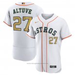 Maglia Baseball Uomo Houston Astros Jose Altuve 2023 Gold Collection Autentico Bianco