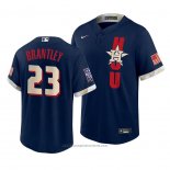 Maglia Baseball Uomo Houston Astros Michael Brantley 2021 All Star Replica Blu