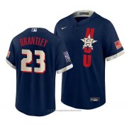 Maglia Baseball Uomo Houston Astros Michael Brantley 2021 All Star Replica Blu