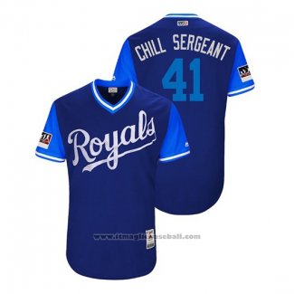 Maglia Baseball Uomo Kansas City Royals Danny Duffy 2018 LLWS Players Weekend Chill Sergeant Blu