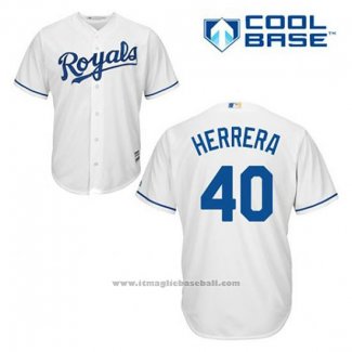 Maglia Baseball Uomo Kansas City Royals Kelvin Herrera 40 Bianco Home Cool Base