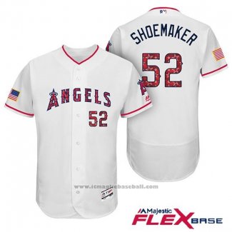 Maglia Baseball Uomo Los Angeles Angels 2017 Stelle e Strisce Matt Shoemaker Bianco Flex Base