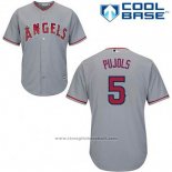Maglia Baseball Uomo Los Angeles Angels Albert Pujols 5 Grigio Cool Base