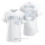Maglia Baseball Uomo Los Angeles Angels Jackie Robinson Award Collection Retired Number Bianco