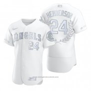Maglia Baseball Uomo Los Angeles Angels Rickey Henderson Award Collection Hall Of Fame Bianco