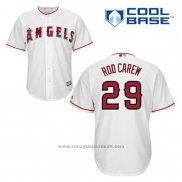 Maglia Baseball Uomo Los Angeles Angels Rod Carew 29 Bianco Home Cool Base