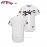 Maglia Baseball Uomo Los Angeles Dodgers 2018 Stars & Stripes Flex Base Bianco