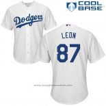 Maglia Baseball Uomo Los Angeles Dodgers 87 Jose De Leon Bianco Cool Base