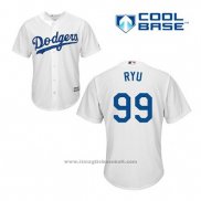 Maglia Baseball Uomo Los Angeles Dodgers Hyun Jin Ryu 99 Bianco Home Cool Base