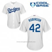 Maglia Baseball Uomo Los Angeles Dodgers Jackie Robinson 42 Bianco Home Cool Base