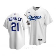 Maglia Baseball Uomo Los Angeles Dodgers Walker Buehler 2020 Replica Primera Bianco