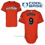 Maglia Baseball Uomo Miami Marlins Dee Gordon 9 Arancione Alternato Cool Base