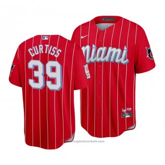 Maglia Baseball Uomo Miami Marlins John Curtiss 2021 City Connect Replica Rosso