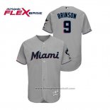 Maglia Baseball Uomo Miami Marlins Lewis Brinson 150 Anniversario 2019 Flex Base Grigio