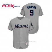 Maglia Baseball Uomo Miami Marlins Lewis Brinson 150 Anniversario 2019 Flex Base Grigio