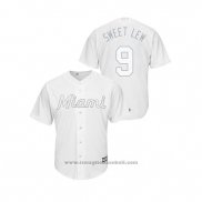 Maglia Baseball Uomo Miami Marlins Lewis Brinson 2019 Players Weekend Replica Bianco