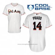 Maglia Baseball Uomo Miami Marlins Martin Prado 14 Bianco Home Cool Base