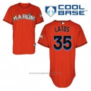 Maglia Baseball Uomo Miami Marlins Mat Latos 35 Arancione Alternato Cool Base