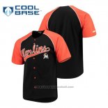 Maglia Baseball Uomo Miami Marlins Personalizzate Stitches Nero Arancione