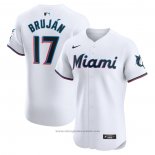 Maglia Baseball Uomo Miami Marlins Vidal Brujan Home Elite Bianco