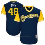 Maglia Baseball Uomo Milwaukee Brewers 2017 Little League World Series Jarojo Hughes Blu