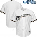 Maglia Baseball Uomo Milwaukee Brewers Bianco Cool Base